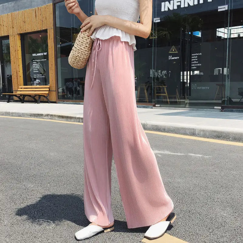 Thea Wide-Leg Silk Trousers