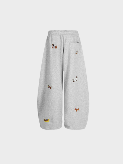 Amalfi Puppy-Embroidered Barrel Sweatpants