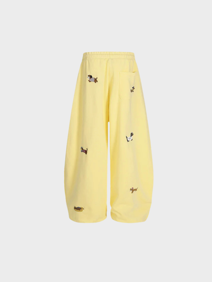 Amalfi Puppy-Embroidered Barrel Sweatpants