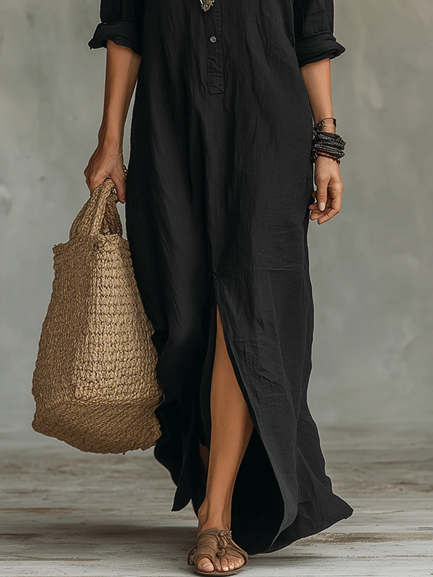 Alessia Soft Buttoned Maxi Dress