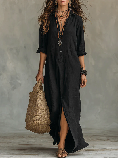 Alessia Soft Buttoned Maxi Dress