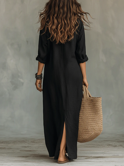 Alessia Soft Buttoned Maxi Dress