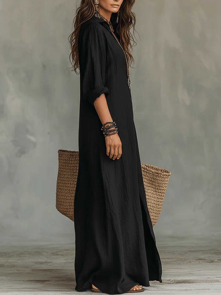 Alessia Soft Buttoned Maxi Dress