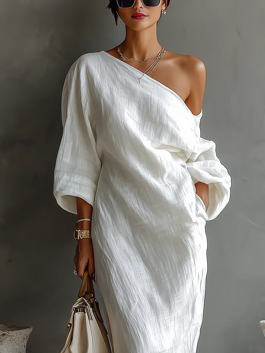 Beatrice Refined One-Shoulder Maxi Dress