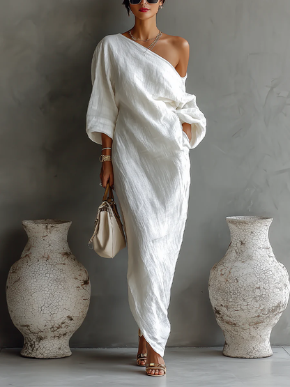Beatrice Refined One-Shoulder Maxi Dress