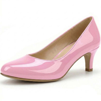 Rosalind Kitten Heel Court Shoes in Pink Patent