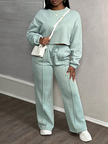 Relaxed Drawstring Lounge Set – Hoodie & Jogger Two-Piece