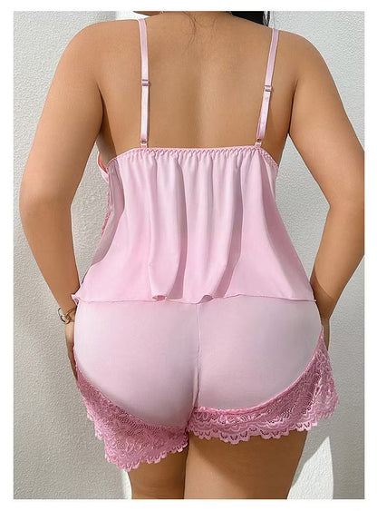 Solenne Lace-Trim Pyjama Set