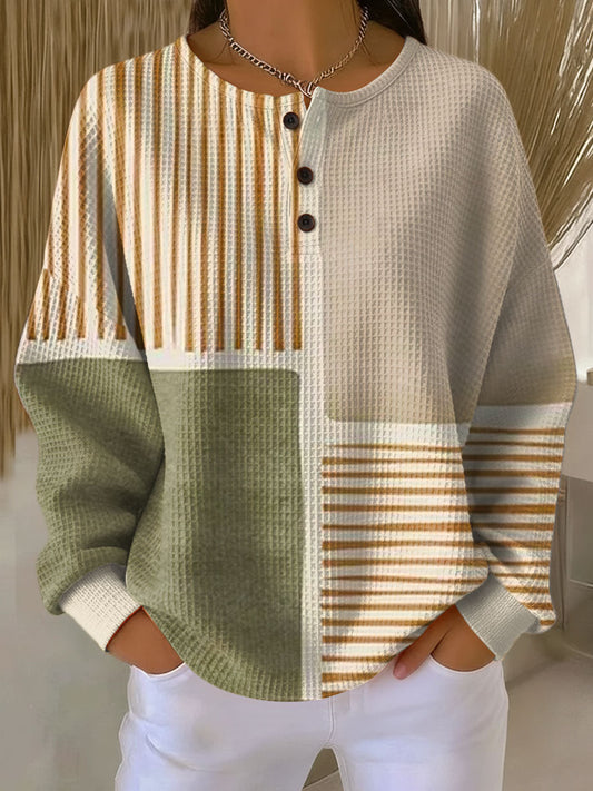 Lune Waffle-Knit Fleece-Lined Sweater