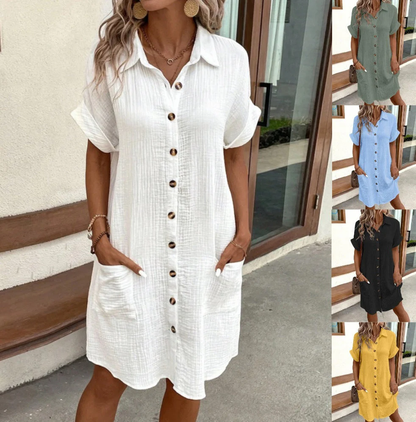 Cassia Buttoned Midi Shirt Dress
