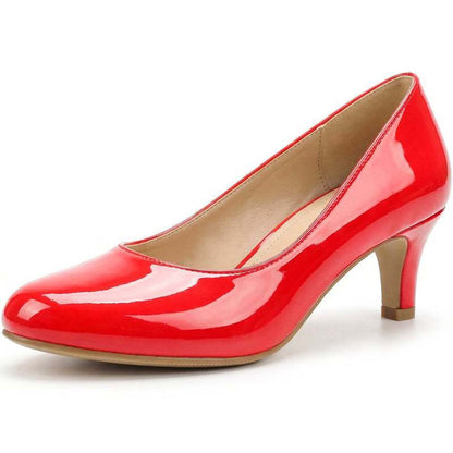 Rosalind Kitten Heel Court Shoes in Red Patent