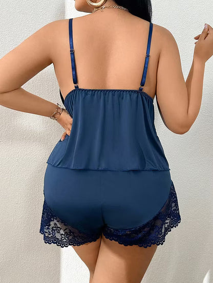 Solenne Lace-Trim Pyjama Set