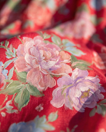 Minelda Elegant Floral V-Neck Dress