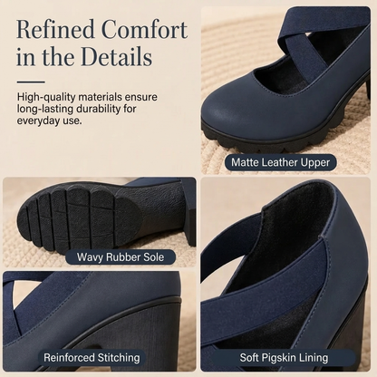 Adalina Cross-Strap Mary Jane Heels