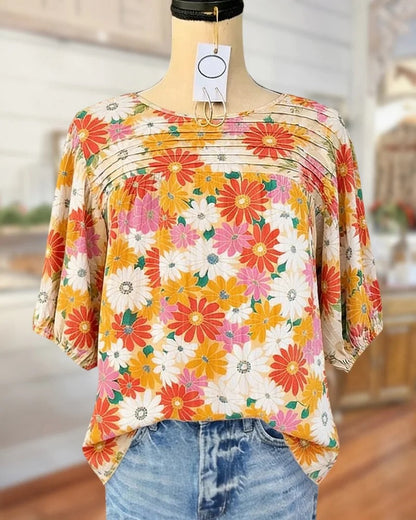 Floral Appliqué Blouse
