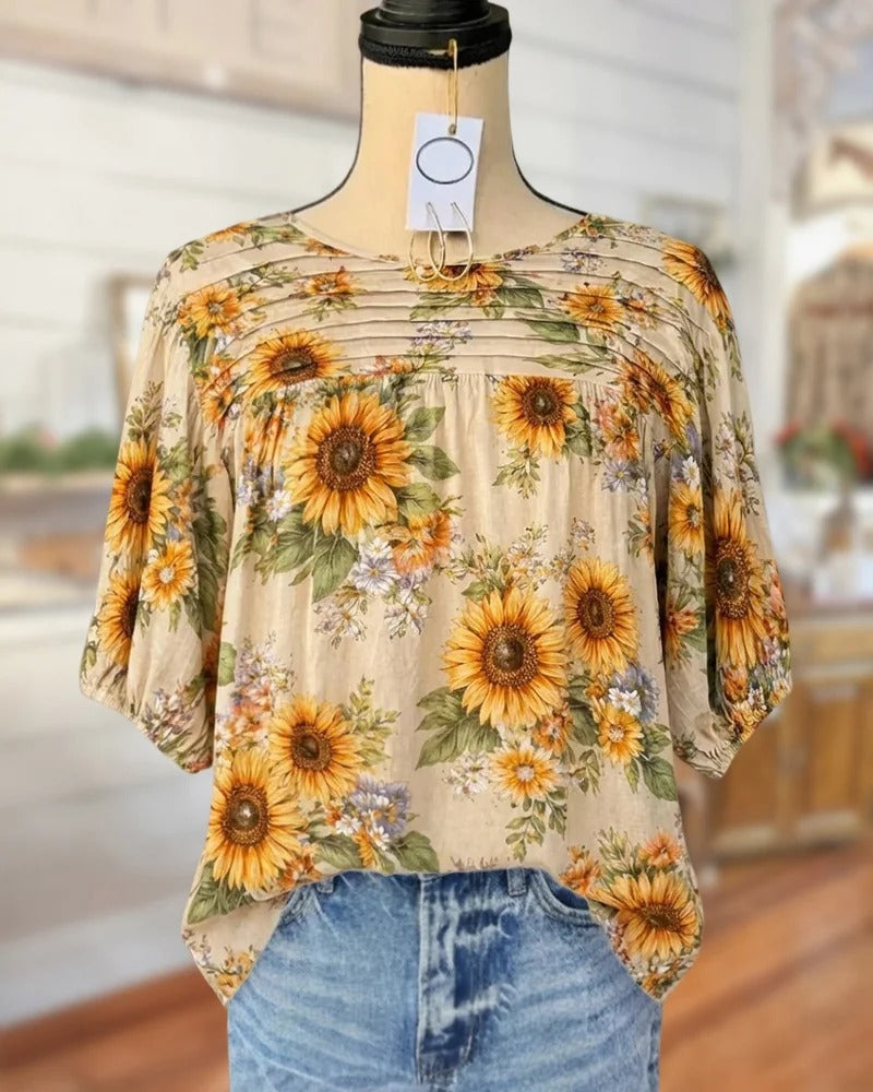 Floral Appliqué Blouse