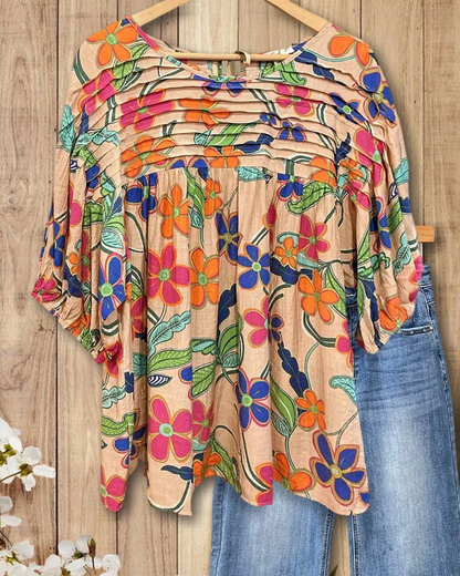 Floral Appliqué Blouse