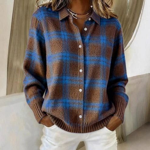 Nancy | Plaid Knit Cardigan