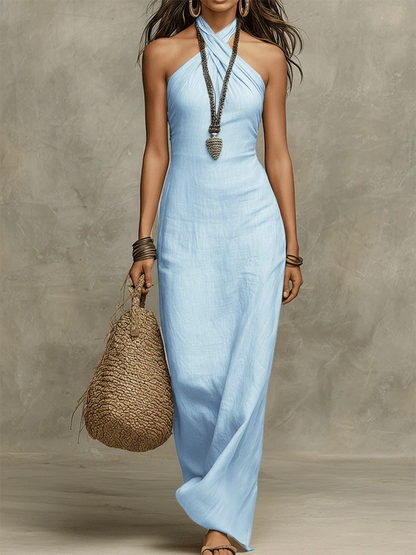 Adelina Voluminous Cotton-Linen Dress