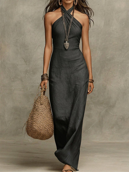 Adelina Voluminous Cotton-Linen Dress