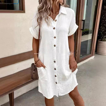 Cassia Buttoned Midi Shirt Dress