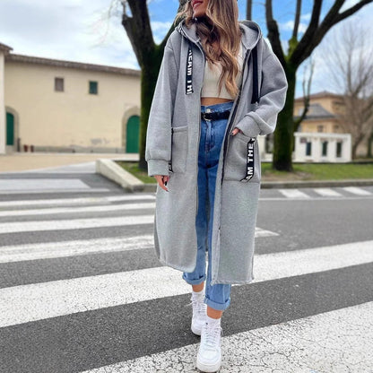 Oversized Hooded Sweatshirt Coat
