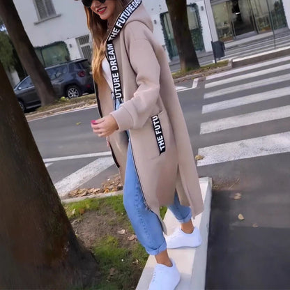 Oversized Hooded Sweatshirt Coat