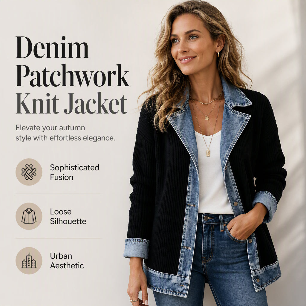 Bridget Ribbed Knit Denim Jacket