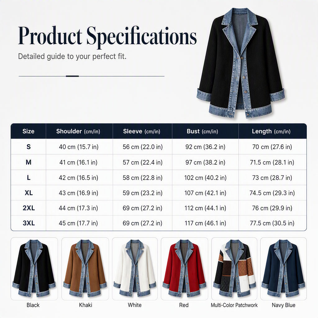 Bridget Ribbed Knit Denim Jacket