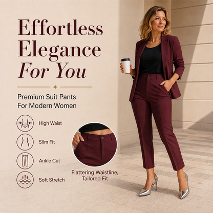 High Waisted Cropped Suit Pants