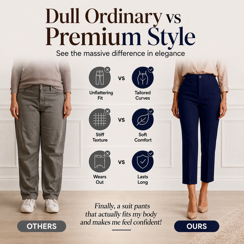 High Waisted Cropped Suit Pants