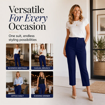 High Waisted Cropped Suit Pants