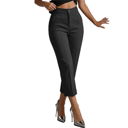 High Waisted Cropped Suit Pants