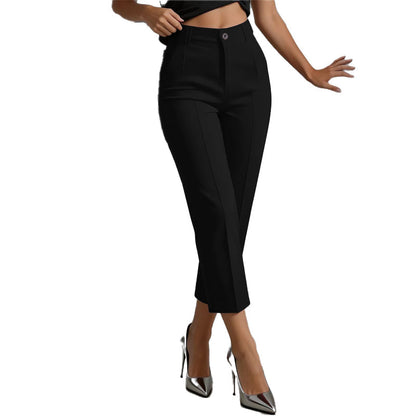High Waisted Cropped Suit Pants