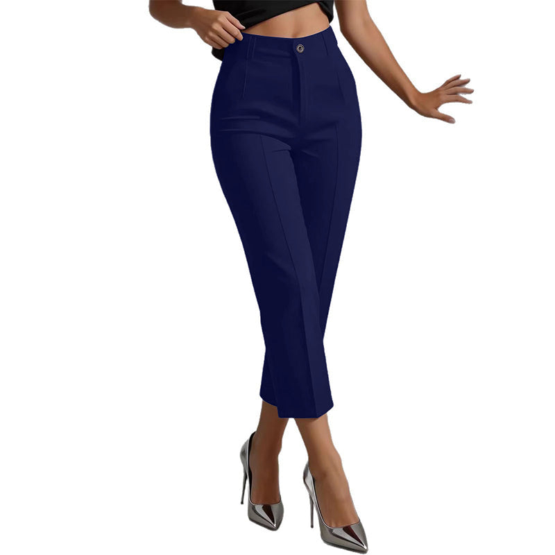 High Waisted Cropped Suit Pants
