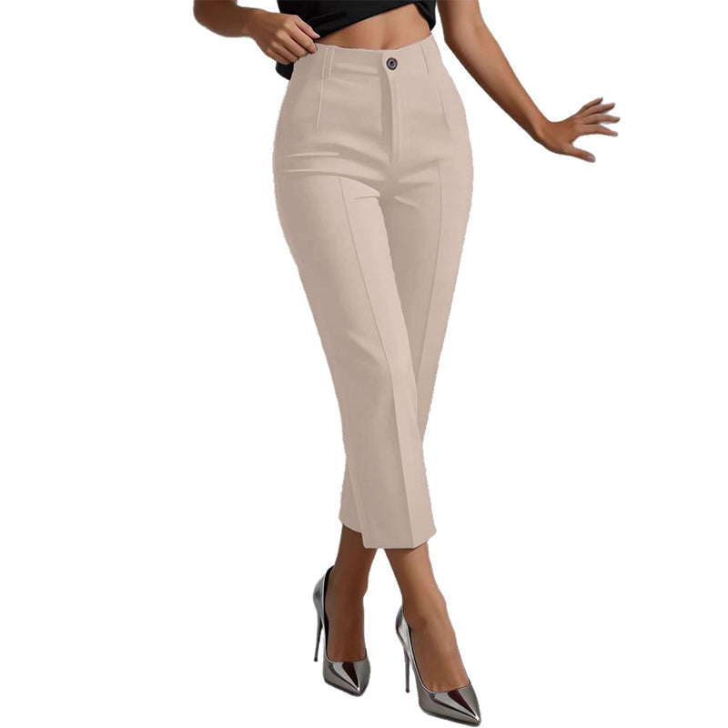 High Waisted Cropped Suit Pants