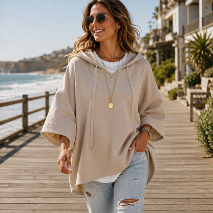 Elodie Relaxed Wide-Sleeve Hoodie