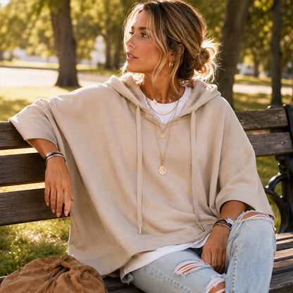 Elodie Relaxed Wide-Sleeve Hoodie