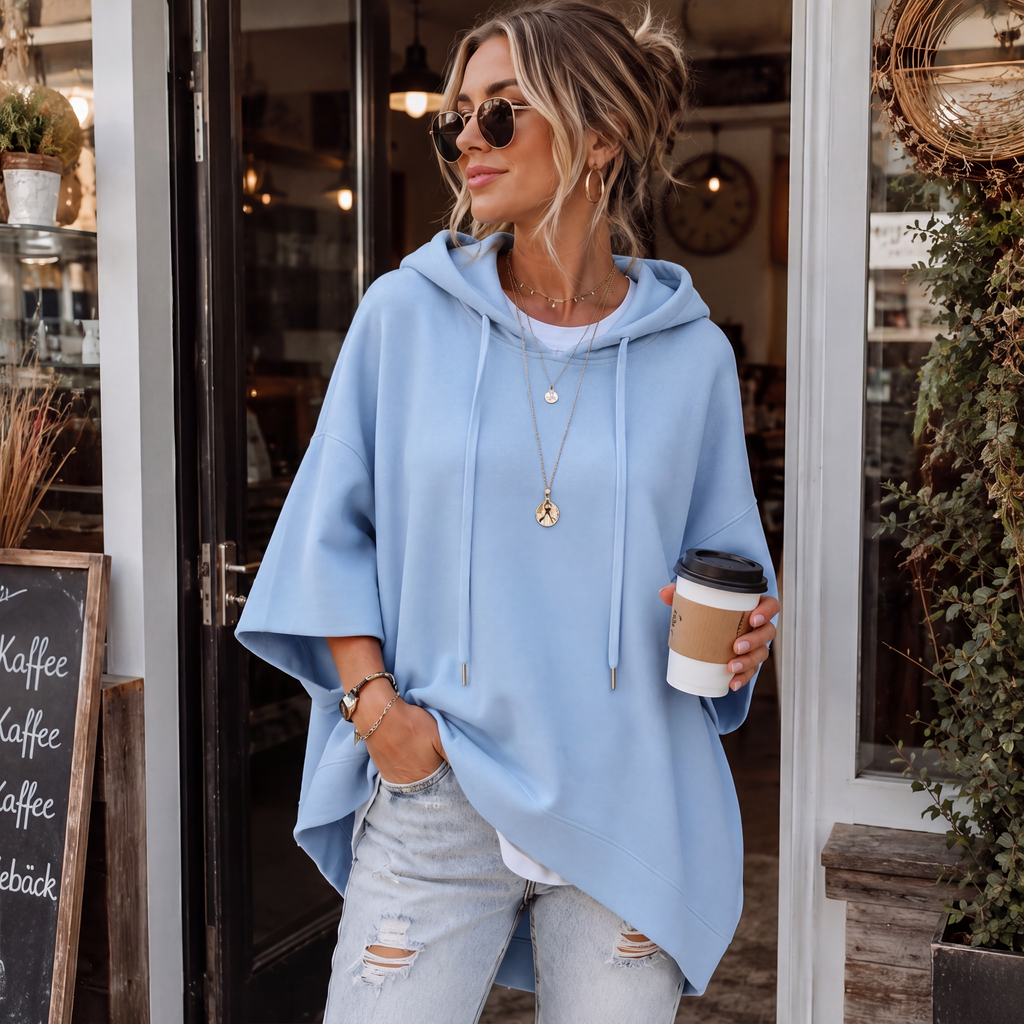 Elodie Relaxed Wide-Sleeve Hoodie