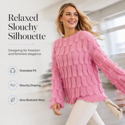Hollow Out Slouchy Knit Sweater