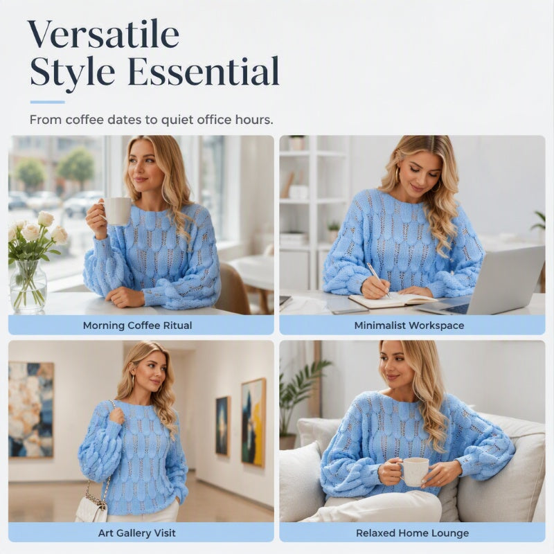 Hollow Out Slouchy Knit Sweater