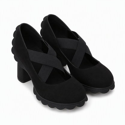 Adalina Cross-Strap Mary Jane Heels