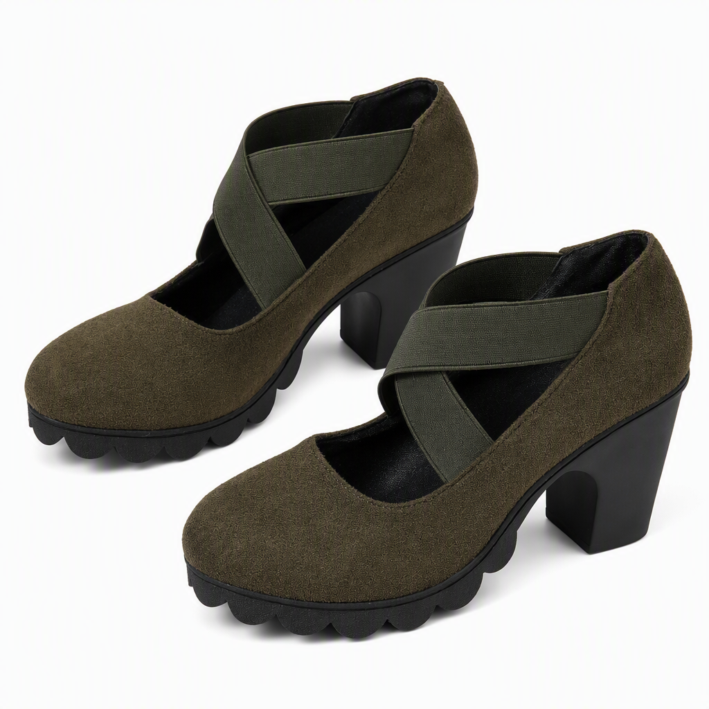 Adalina Cross-Strap Mary Jane Heels