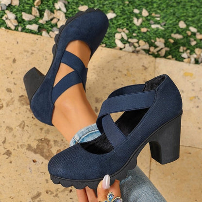 Adalina Cross-Strap Mary Jane Heels