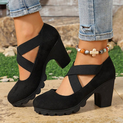 Adalina Cross-Strap Mary Jane Heels