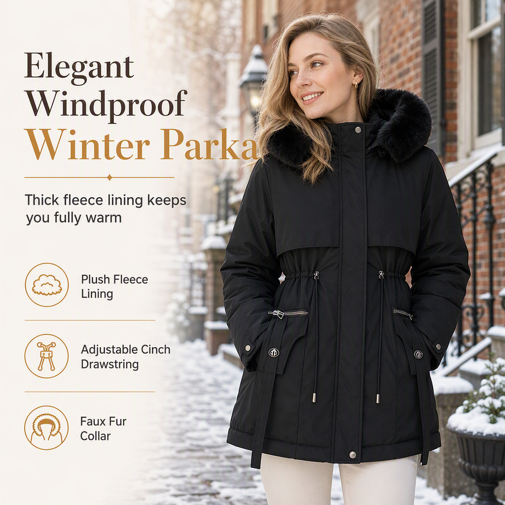 Winter Faux Fur Padded Parka