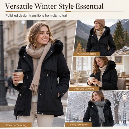 Winter Faux Fur Padded Parka