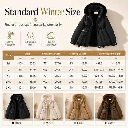 Winter Faux Fur Padded Parka