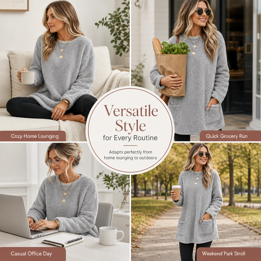 Warm Crew Neck Long Sleeve Top