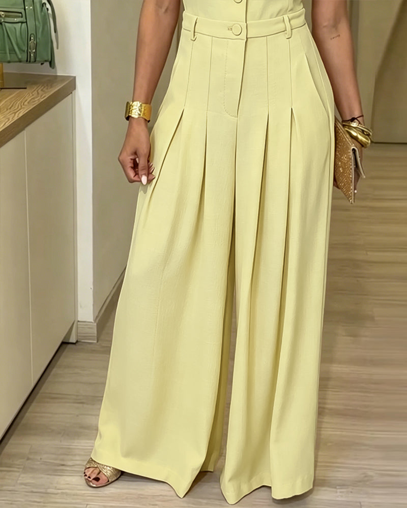 Cordelia Wide-Leg Suit Jumpsuit